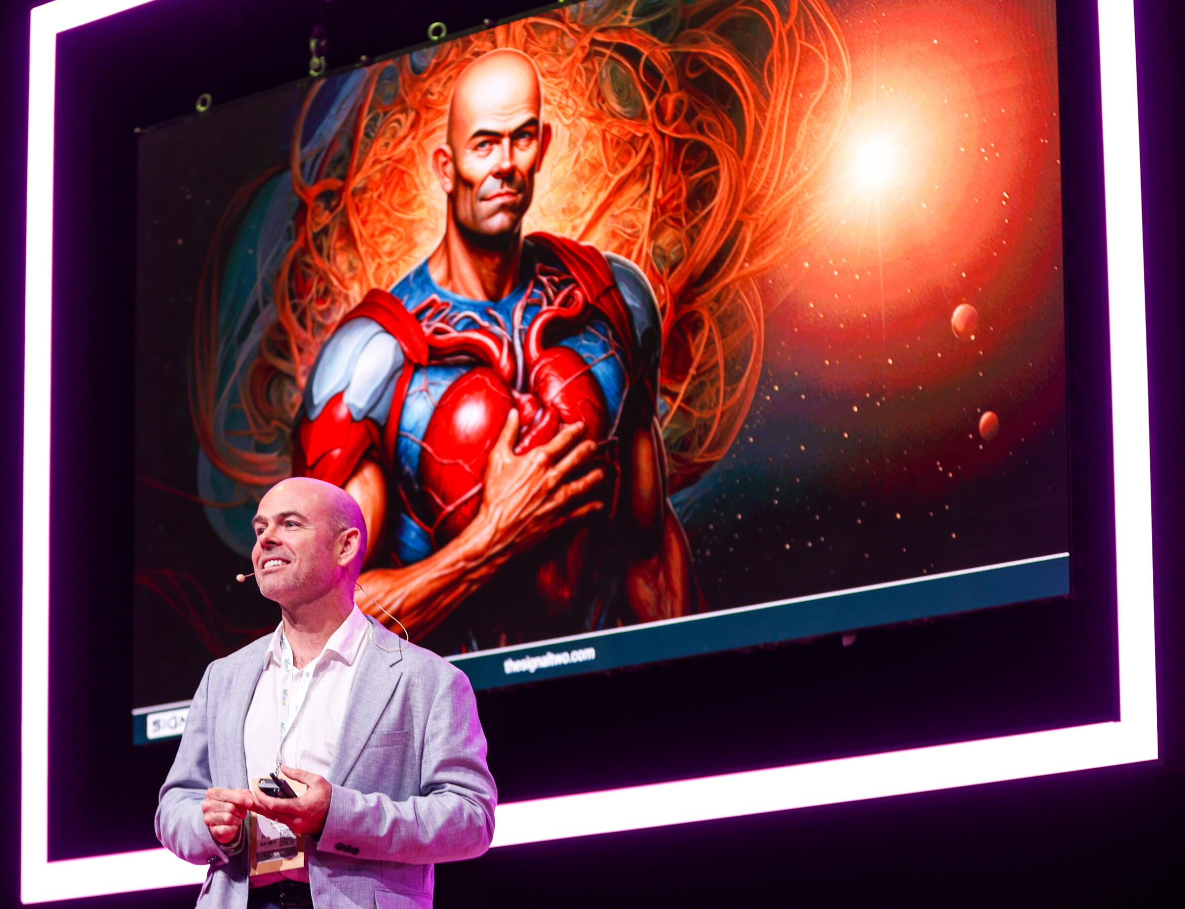 Signal Two founder John Duffield speaking on stage